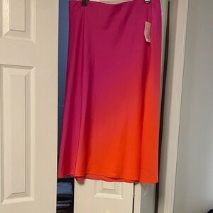 a new day Pink to Orange Gradient A-Line Skirt